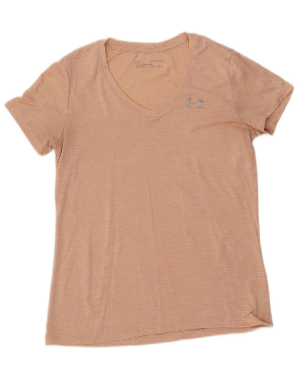 Under Armour Womens Loose Fit T-Shirt Top UK 10 Small Orange Flecked