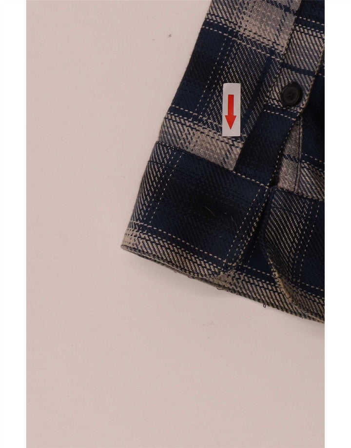 Drykorn Mens Shacket Shirt Large Navy Blue Check Cotton
