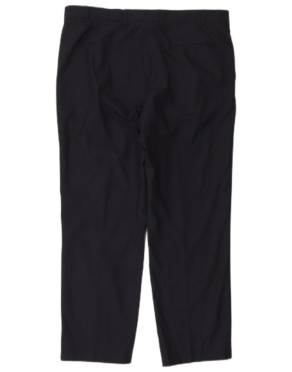 Marks & Spencer Mens Autograph Straight Suit Trousers W38 L35 Navy Blue