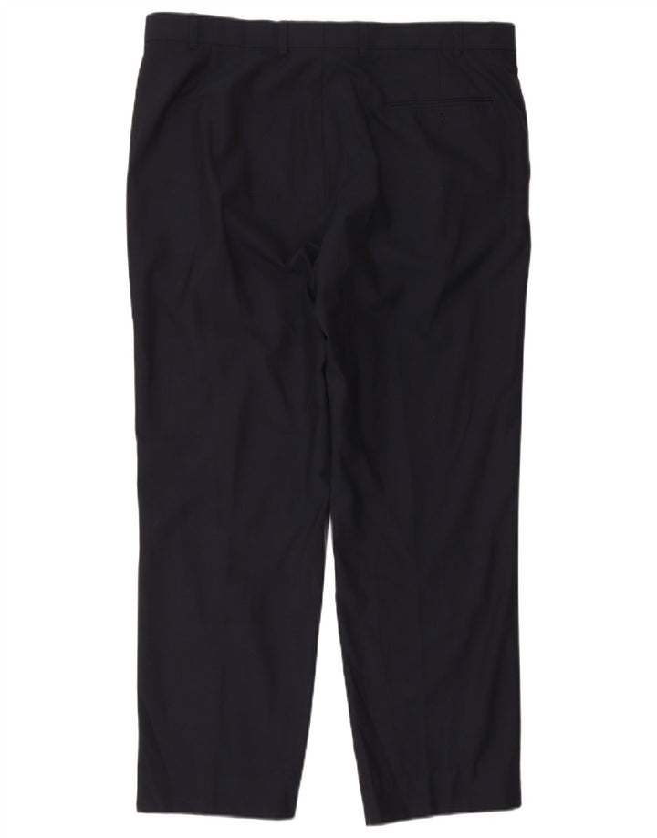 Marks & Spencer Mens Autograph Straight Suit Trousers W38 L35 Navy Blue