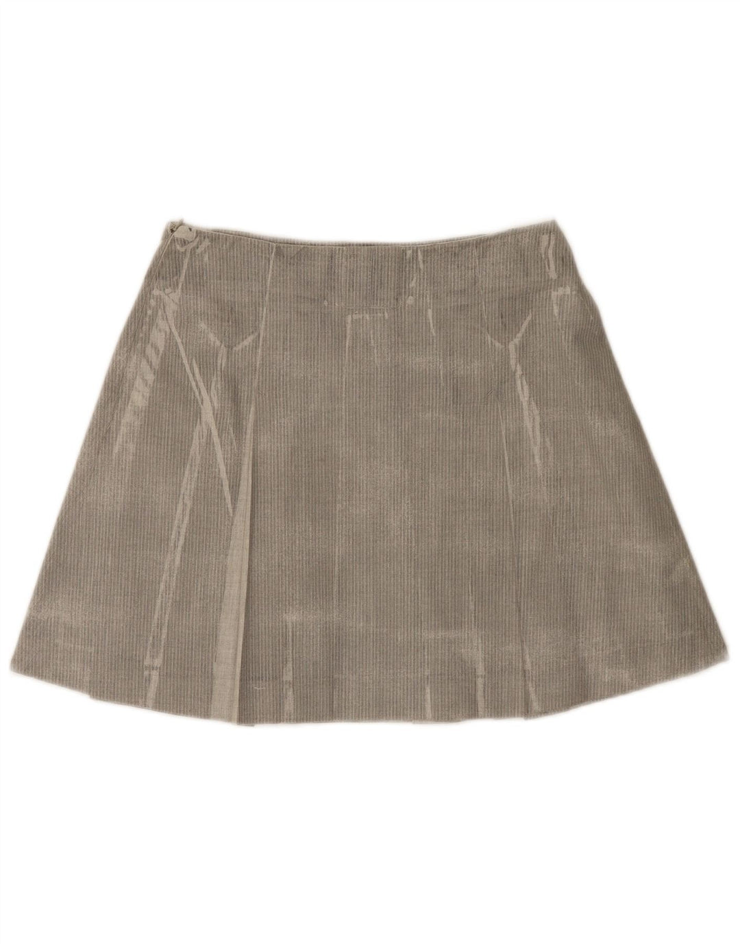 Trussardi Womens Pleated Mini Skirt IT 42 Medium W28 Grey Herringbone