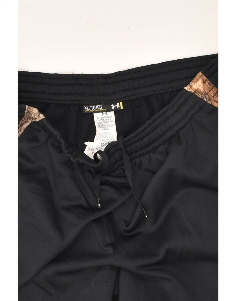 UNDER ARMOUR Mens Cold Gear Graphic Sport Shorts XL Black Polyester | Vintage Under Armour | Thrift | Second-Hand Under Armour | Used Clothing | Messina Hembry 