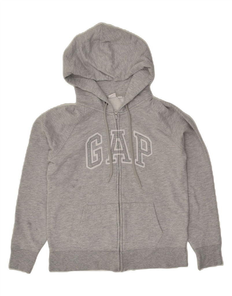 GAP Womens Graphic Zip Hoodie Sweater Medium Grey Cotton | Vintage Gap | Thrift | Second-Hand Gap | Used Clothing | Messina Hembry 