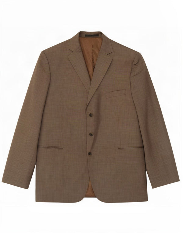 Marks & Spencer Mens 3 Button Blazer Jacket UK 48 2XL Beige Wool