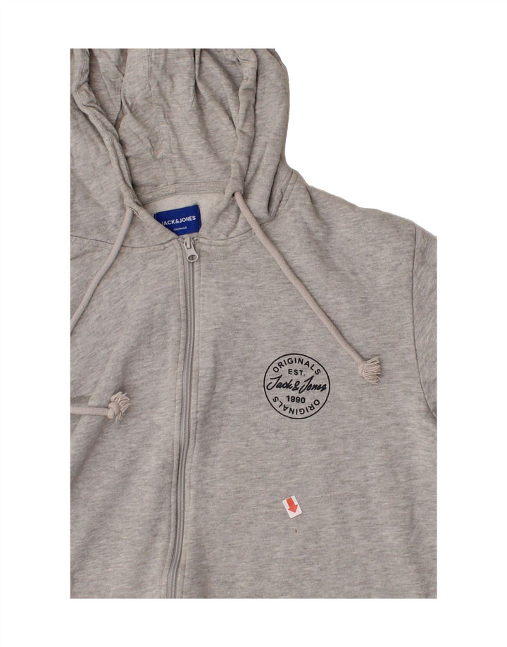 JACK & JONES Mens Zip Hoodie Sweater Small Grey Vintage Jack & Jones and Second-Hand Jack & Jones from Messina Hembry 