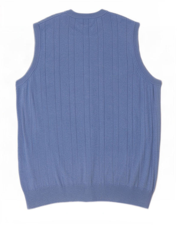 Marks & Spencer Mens Vest Tank Top Small Blue Cotton