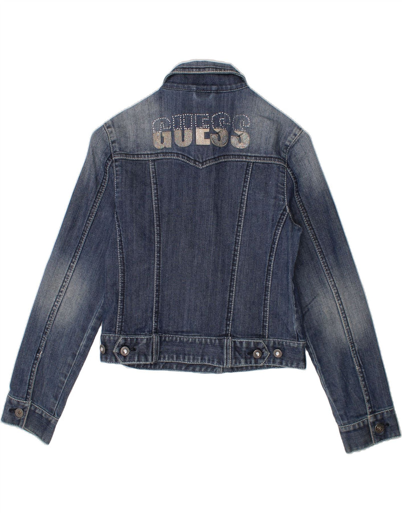 GUESS Girls Graphic Denim Jacket 9-10 Years Blue Cotton Vintage Guess and Second-Hand Guess from Messina Hembry 
