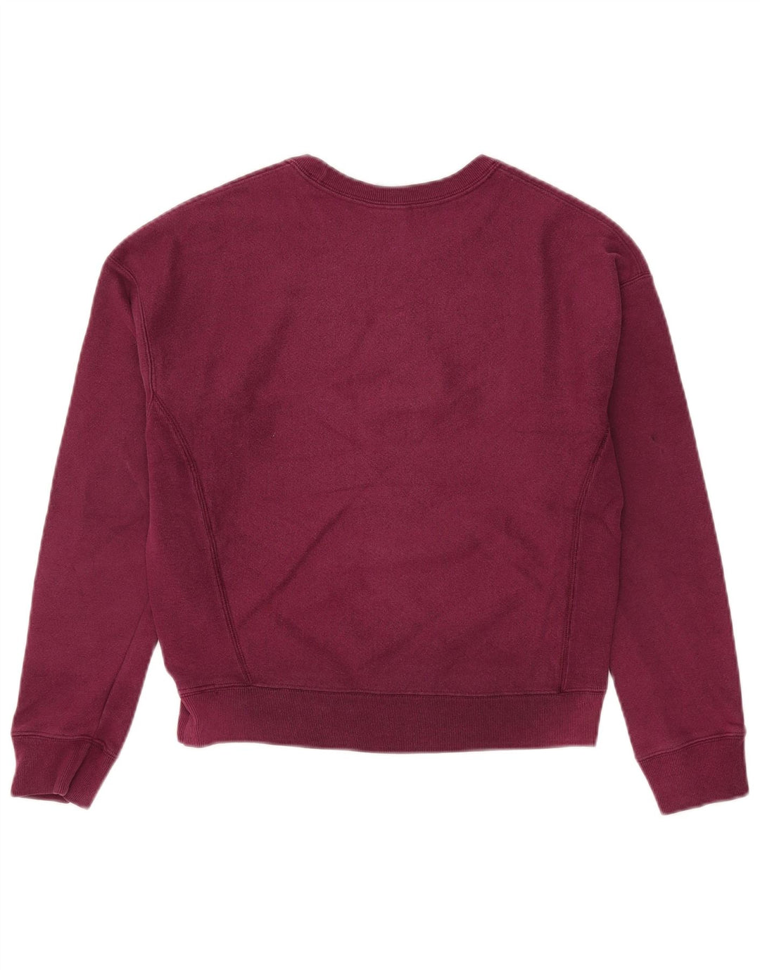 Champion Womens Oversized Sweatshirt Jumper UK 10 Small Burgundy Cotton