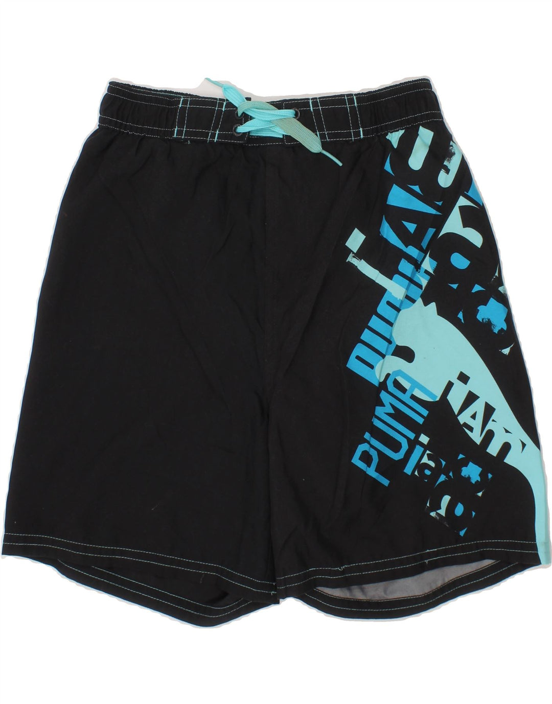 PUMA Boys Graphic Swimming Shorts 9-10 Years  Black Polyester Vintage Puma and Second-Hand Puma from Messina Hembry 