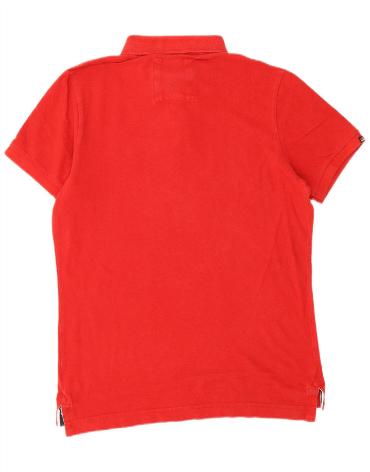 Superdry Mens Polo Shirt Large Red Cotton
