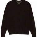 Tommy Hilfiger Mens V-Neck Jumper Sweater XL Brown Lambswool