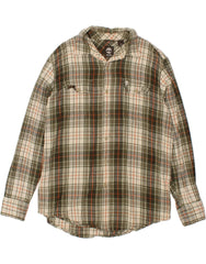 TIMBERLAND Mens Flannel Shirt Large Green Check Cotton