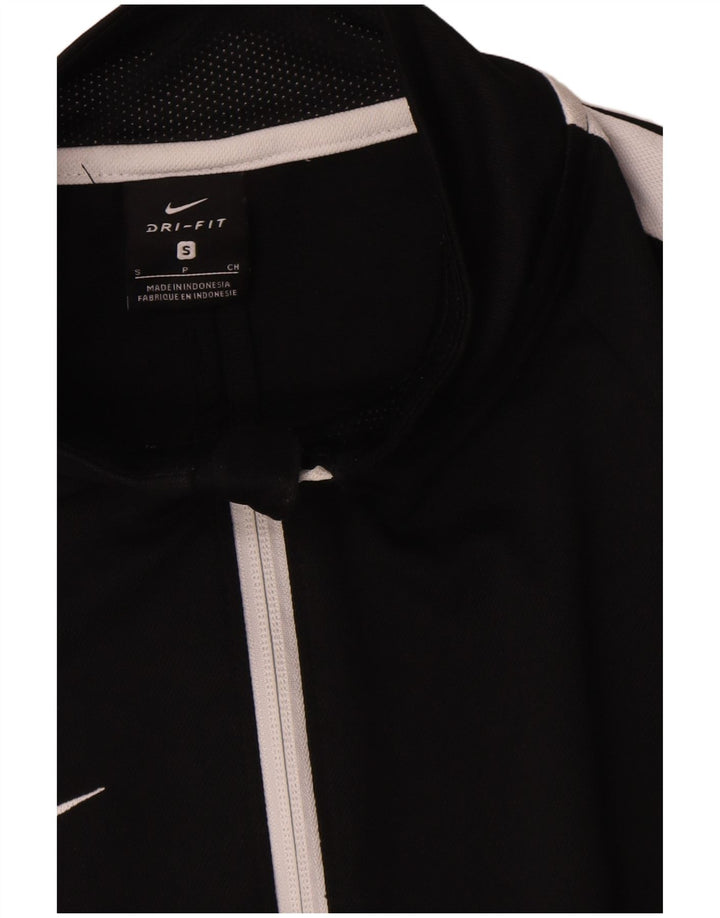 Nike Mens Dri Fit Tracksuit Top Jacket Small Black Colourblock Polyester
