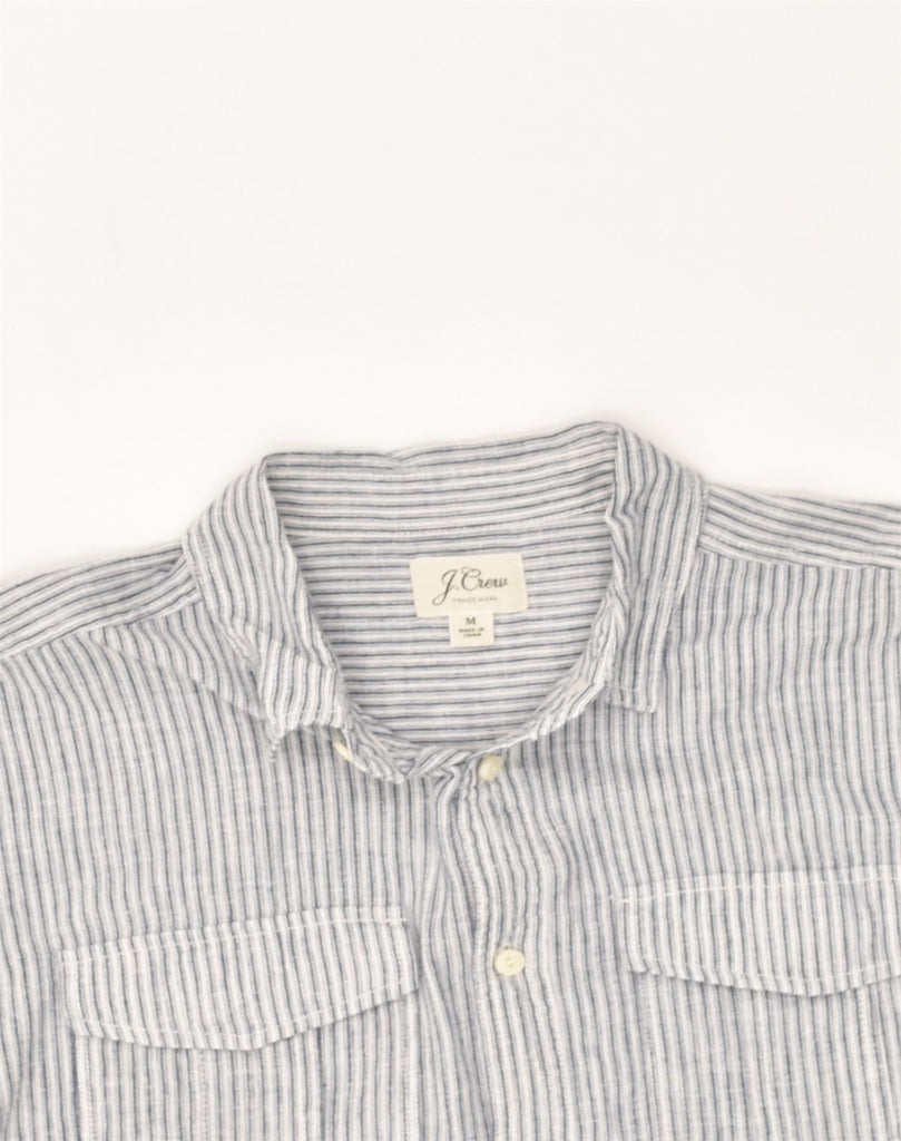 J. CREW Mens Short Sleeve Shirt Medium Grey Striped Cotton | Vintage J. Crew | Thrift | Second-Hand J. Crew | Used Clothing | Messina Hembry 