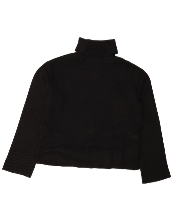 Zara Womens Roll Neck Jumper Sweater UK 14 Medium Black Viscose