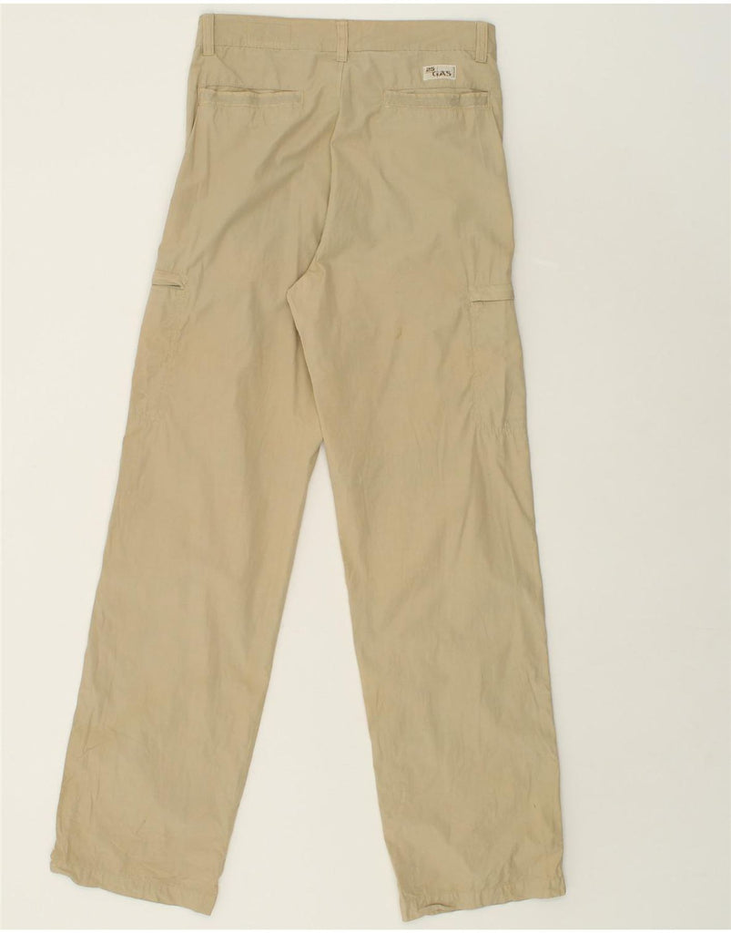 GAS Mens Straight Cargo Trousers Small W29 L33 Beige Cotton | Vintage Gas | Thrift | Second-Hand Gas | Used Clothing | Messina Hembry 