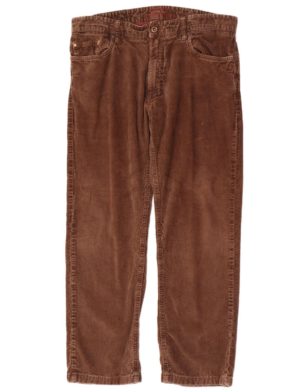 Zara Mens Straight Corduroy Trousers EU 44 Large W34 L28 Brown Cotton