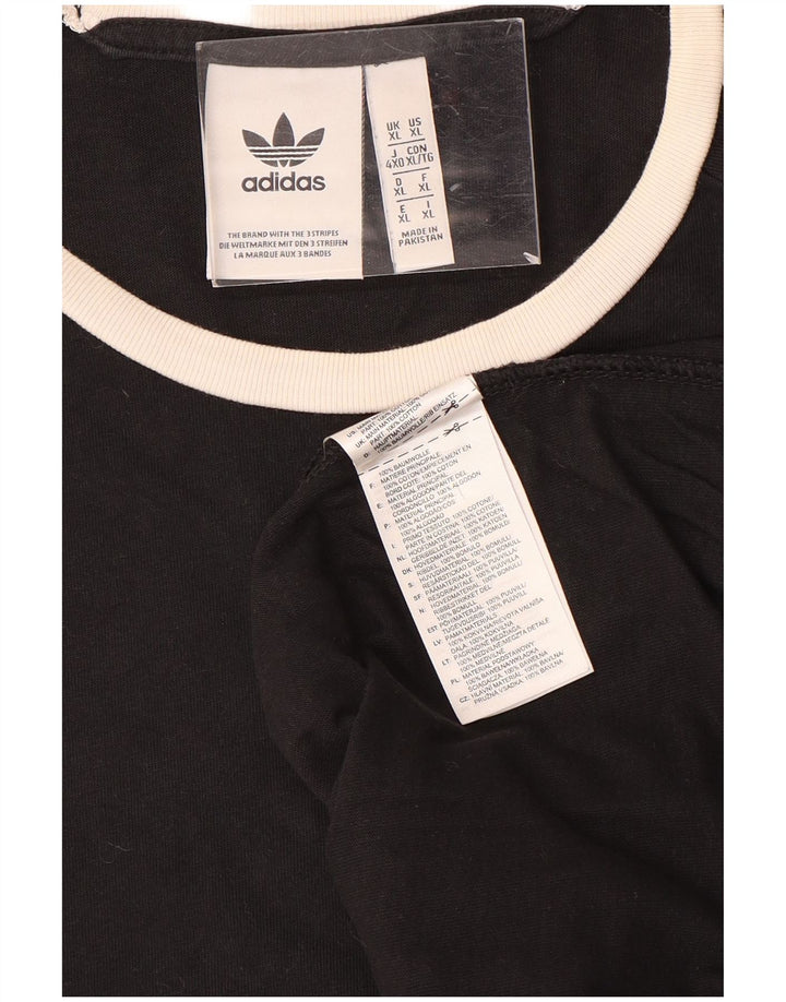 Adidas Mens T-Shirt Top XL Black Cotton