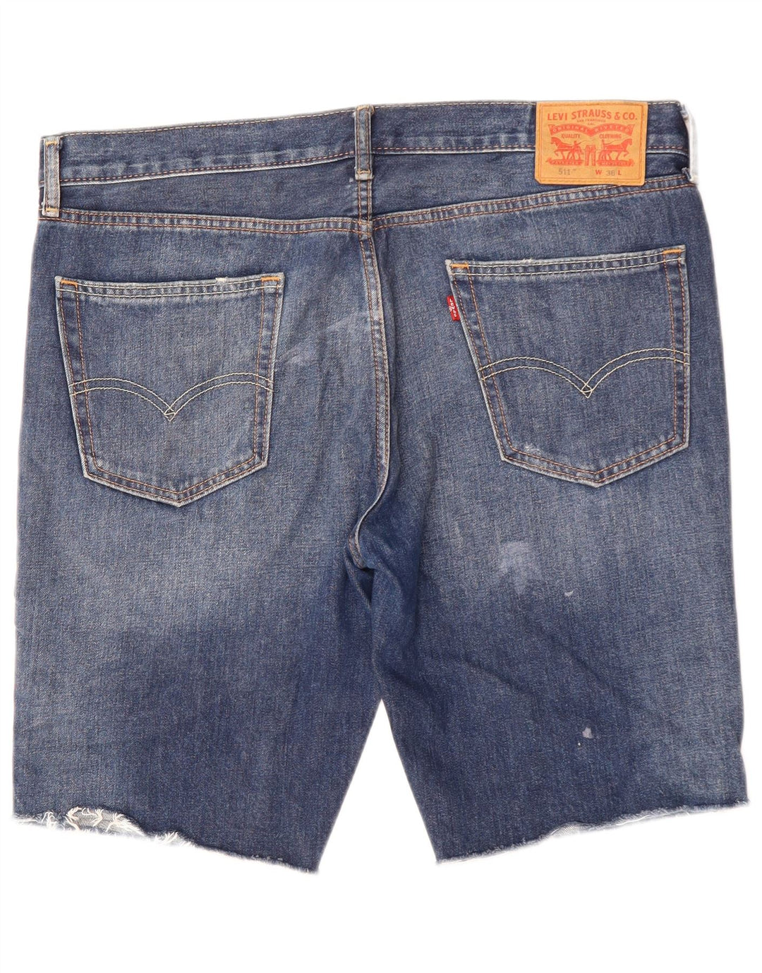 Levi's Mens 511 Distressed Denim Shorts W36 Large Blue Cotton