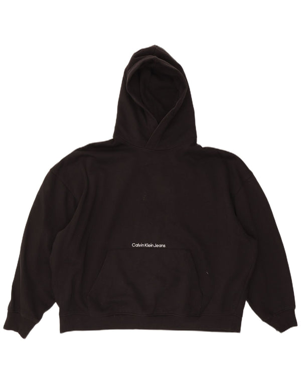 Calvin Klein Jeans Mens Hoodie Jumper 3XL Black Cotton