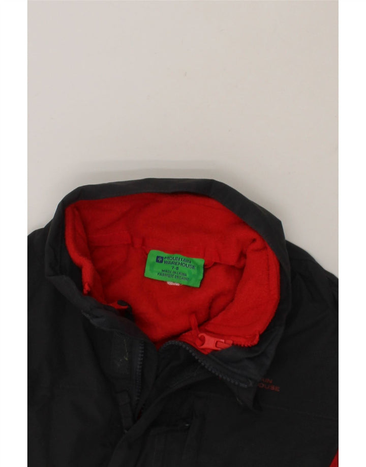 MOUNTAIN WAREHOUSE Boys Windbreaker Jacket 7-8 Years Black Colourblock Vintage Mountain Warehouse and Second-Hand Mountain Warehouse from Messina Hembry 
