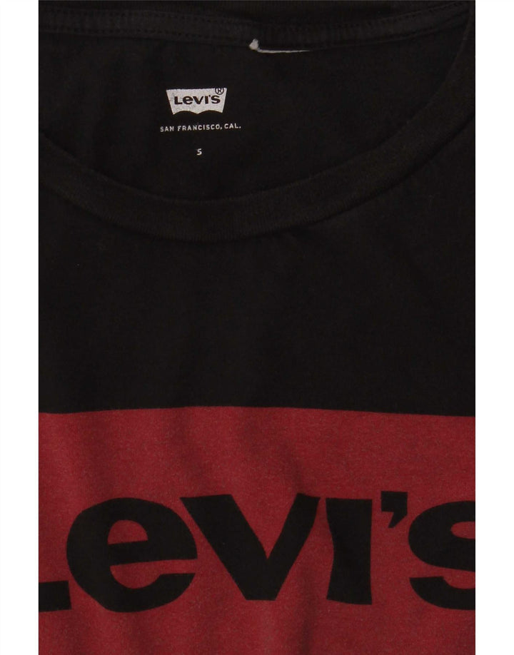 Levi's Womens Graphic T-Shirt Top UK 10 Small Black
