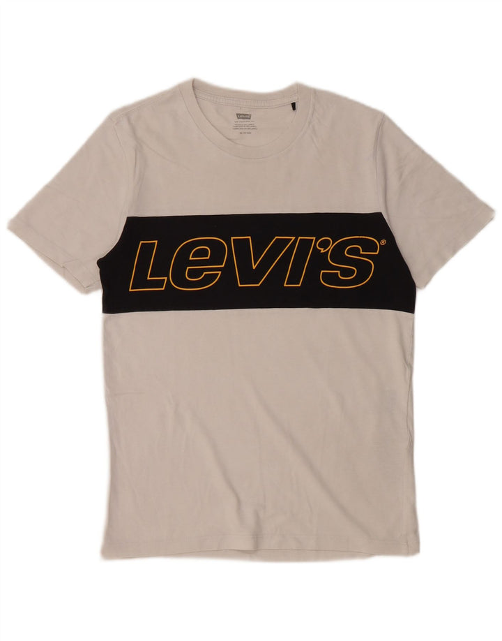 Levi's Mens Graphic T-Shirt Top XS White Colourblock Cotton