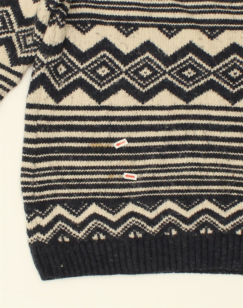 FAT FACE Womens Crew Neck Jumper Sweater UK 10 Small  Navy Blue Fair Isle | Vintage Fat Face | Thrift | Second-Hand Fat Face | Used Clothing | Messina Hembry 