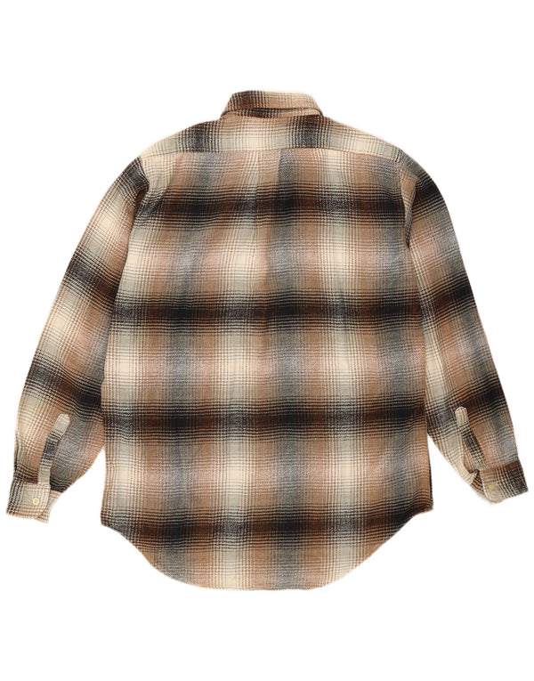 Diadora Mens Flannel Shirt Medium Brown Check