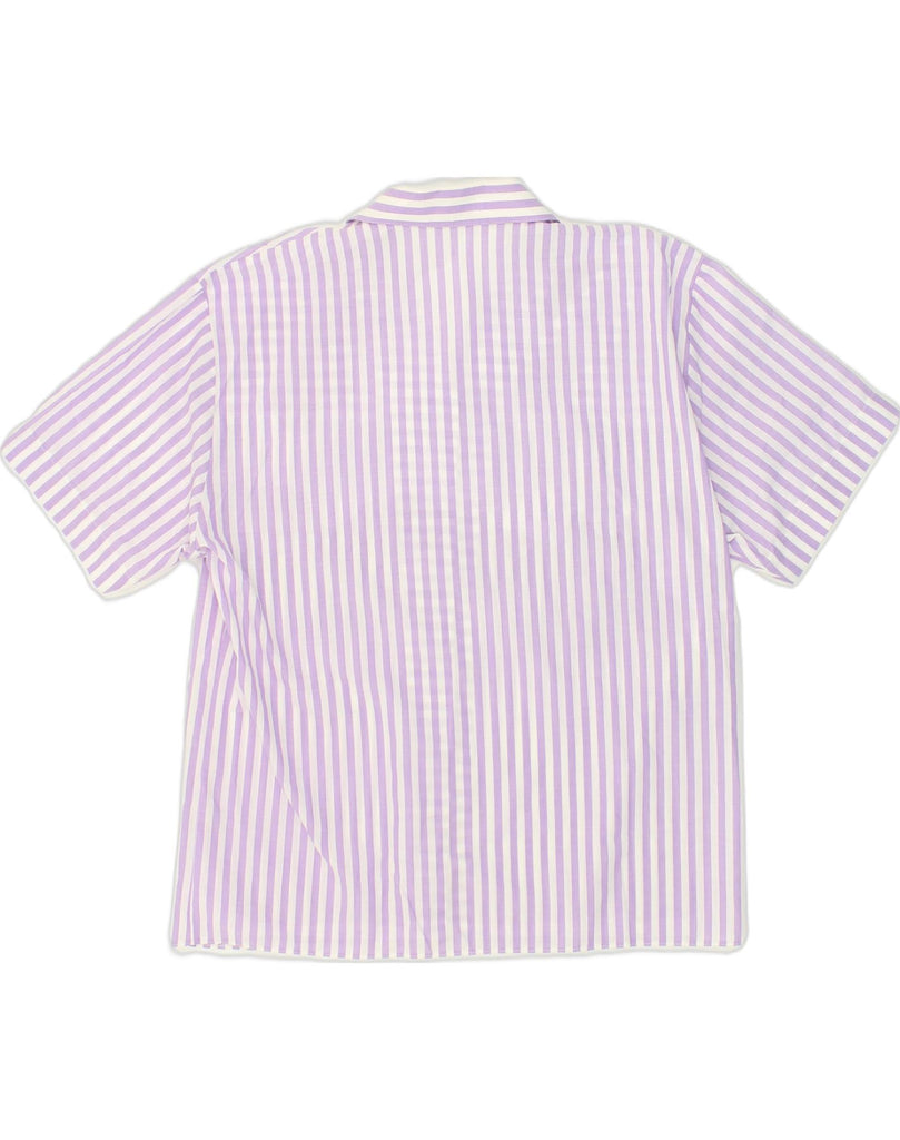 VINTAGE Womens Short Sleeve Shirt IT 40 Small Purple Striped Polyester | Vintage Vintage | Thrift | Second-Hand Vintage | Used Clothing | Messina Hembry 