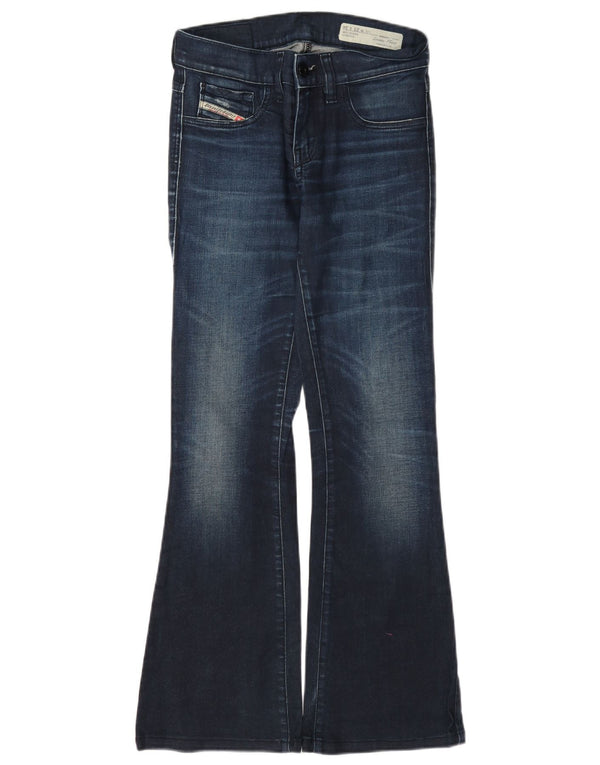 Diesel Womens Livier Super Slim Flared Jeans W23 L29 Navy Blue Cotton