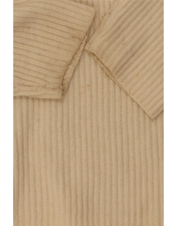 All Saints Womens Oversized V-Neck Jumper Sweater UK 14 Medium Off White