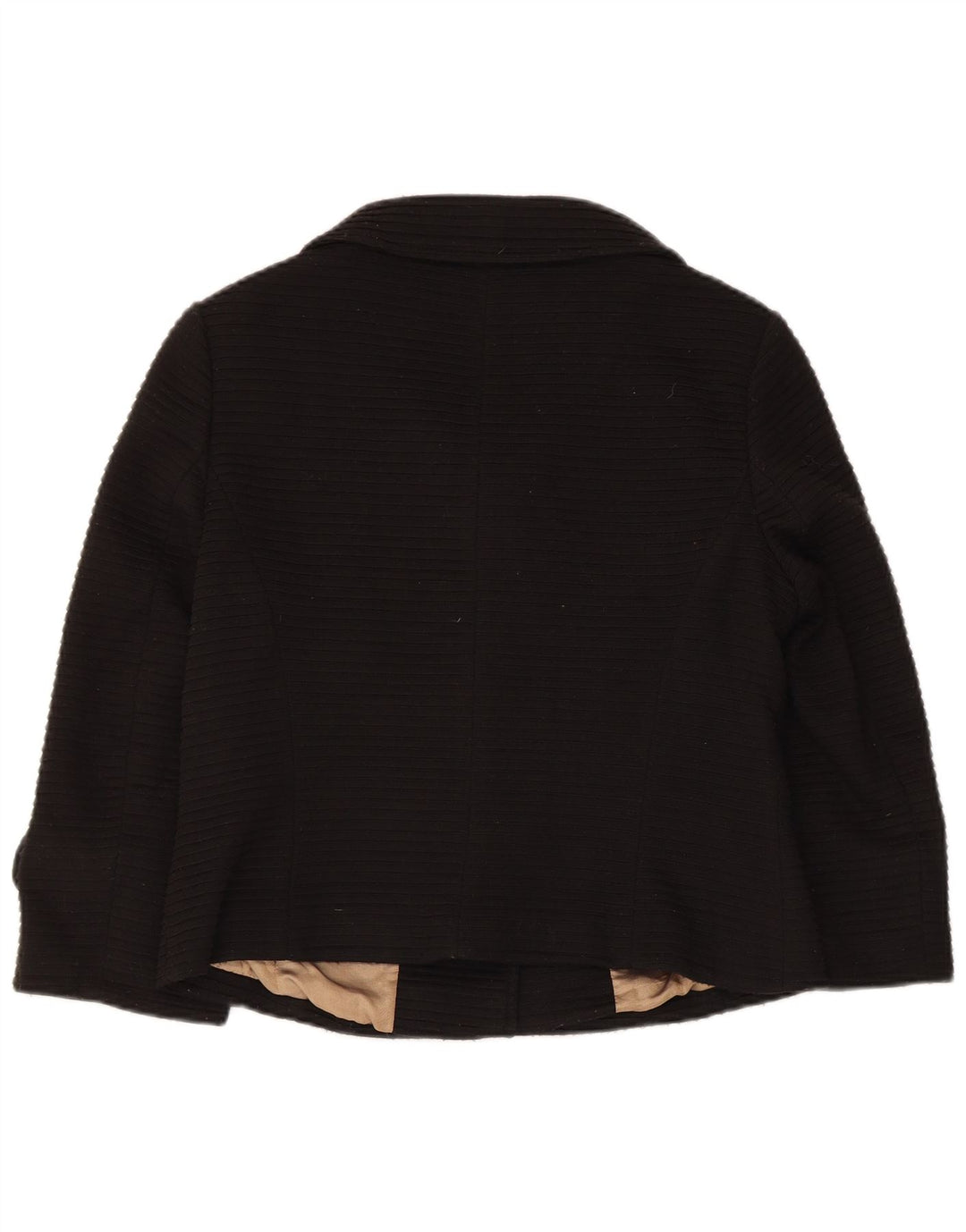 Marks & Spencer Womens 3/4 Sleeve Blazer Jacket UK 12 Medium Black