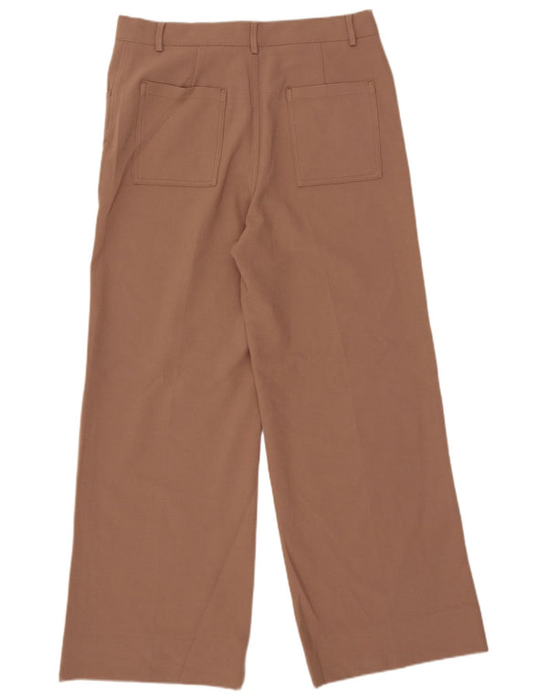 Zara Womens High Waist Wide Leg Casual Trousers Large W30 L30 Beige