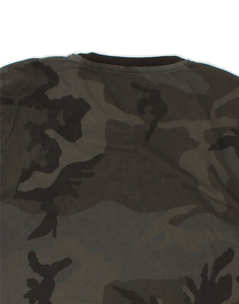 ALPHA INDUSTRIES Mens T-Shirt Top Large Grey Camouflage Vintage Alpha Industries and Second-Hand Alpha Industries from Messina Hembry 