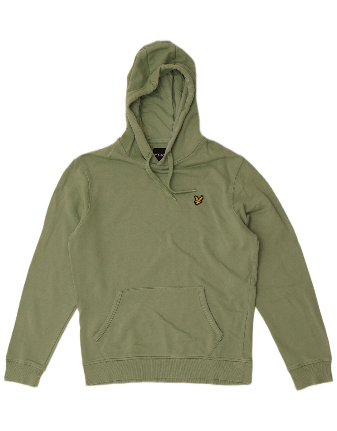 Lyle & Scott Mens Hoodie Jumper Medium Green Cotton