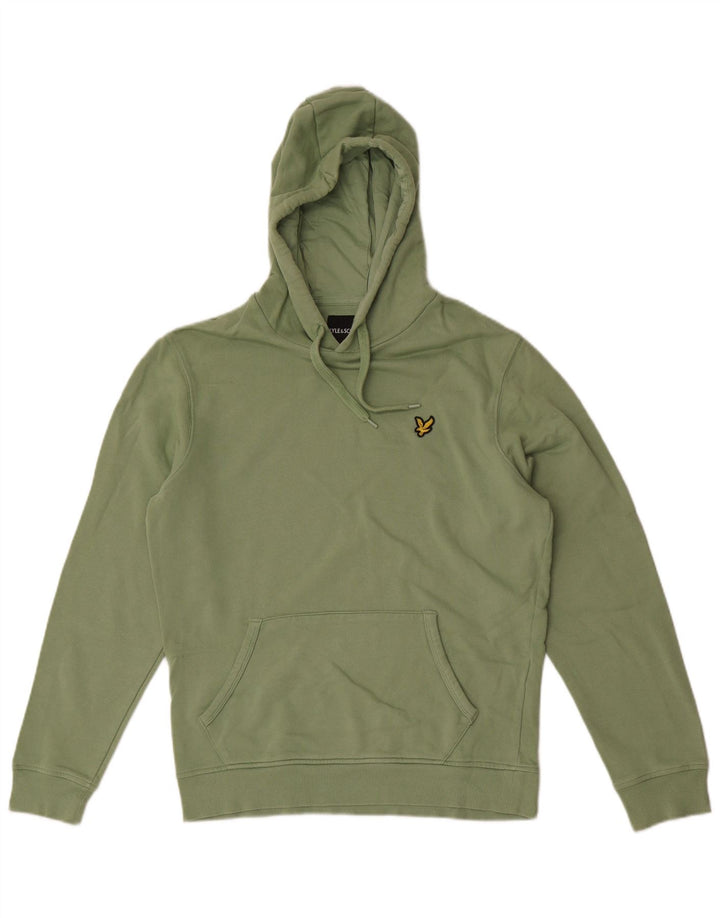 Lyle & Scott Mens Hoodie Jumper Medium Green Cotton