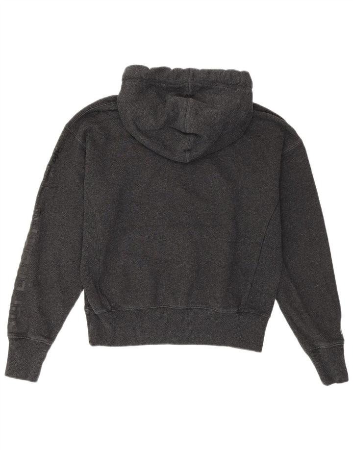 Superdry Womens Oversized Hoodie Jumper UK 10 Small  Grey Cotton