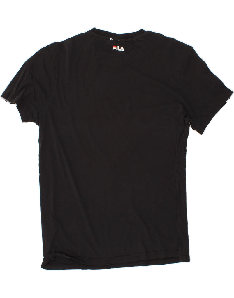 FILA Mens Graphic T-Shirt Top Medium Black Colourblock Cotton Vintage Fila and Second-Hand Fila from Messina Hembry 