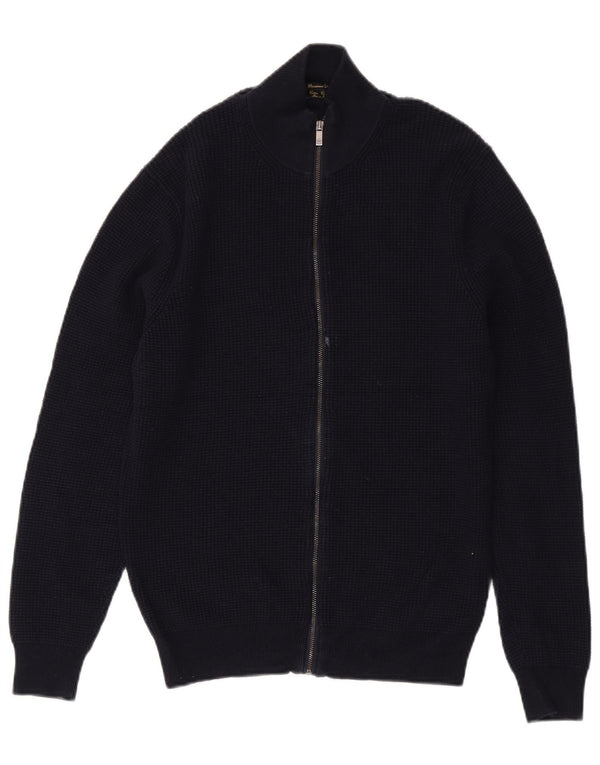 Massimo Dutti Mens Cardigan Sweater Medium Navy Blue