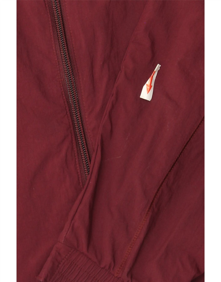 Adidas Mens Tracksuit Top Jacket Medium Burgundy Nylon