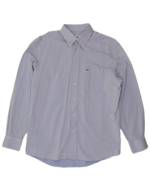 LACOSTE Mens Regular Fit Shirt Size 43 Large Blue Cotton
