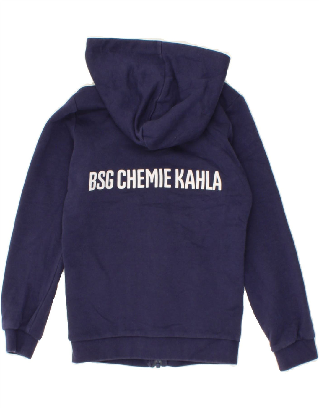 PUMA Boys Graphic Zip Hoodie Sweater 7-8 Years Navy Blue Cotton Vintage Puma and Second-Hand Puma from Messina Hembry 