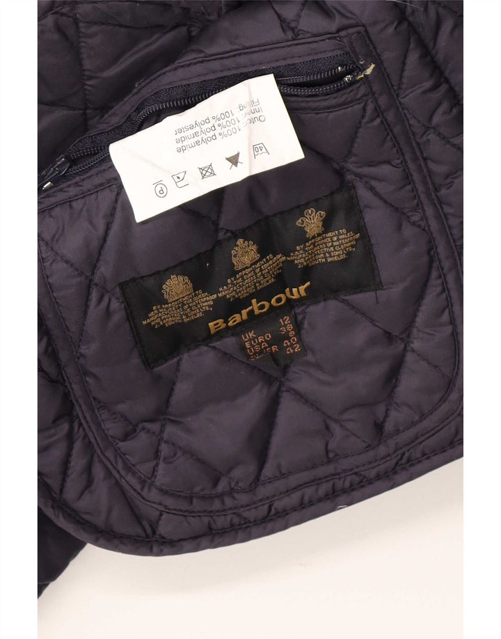 Barbour Womens Quilted Jacket UK 12 Medium  Navy Blue Polyester