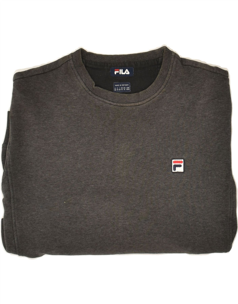 FILA Mens Sweatshirt Jumper Medium Grey Cotton | Vintage Fila | Thrift | Second-Hand Fila | Used Clothing | Messina Hembry 