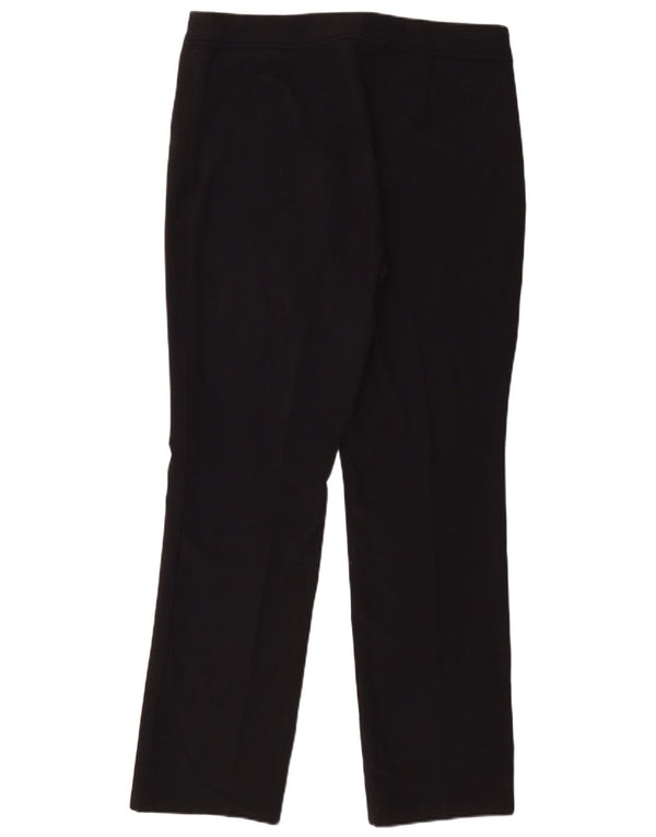 Marks & Spencer Womens Straight Casual Trousers UK 14 Medium W34 L30 Black