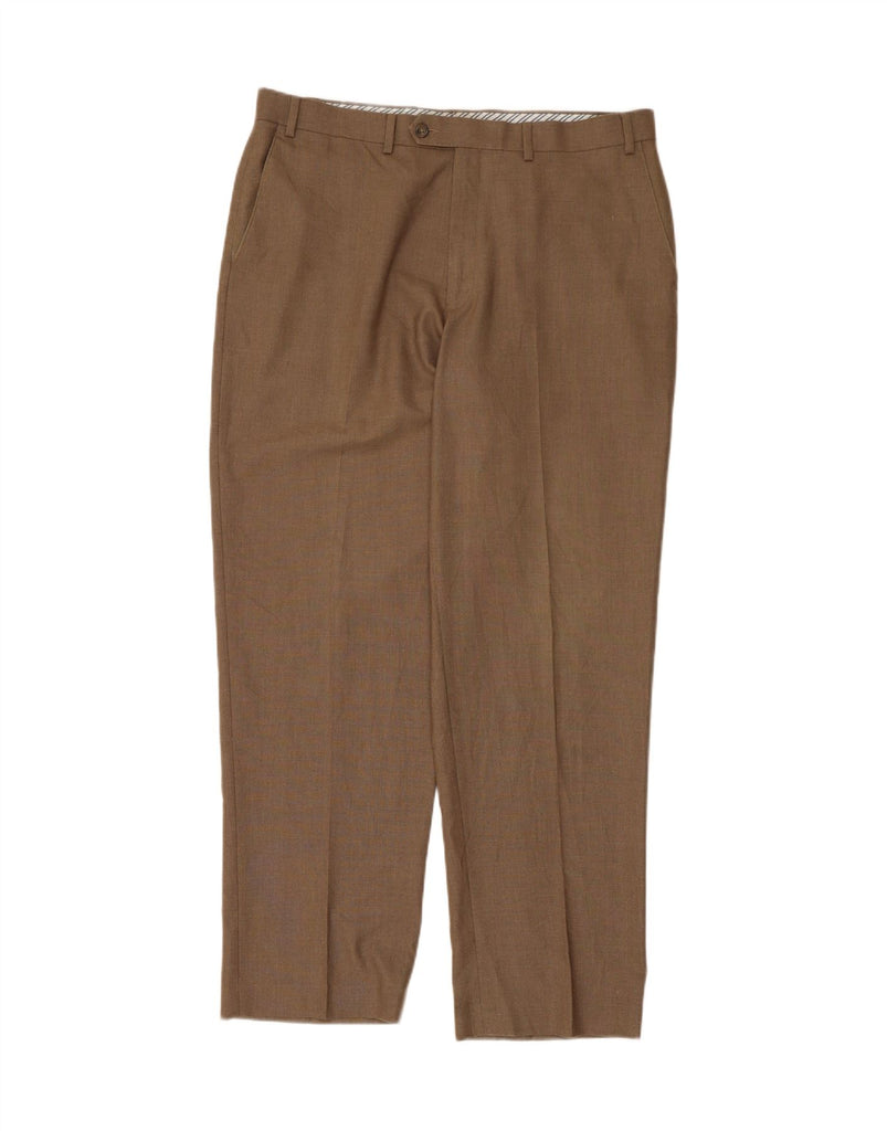 IZOD Mens Straight Suit Trousers W38 L32 Beige Polyester Vintage Izod and Second-Hand Izod from Messina Hembry 