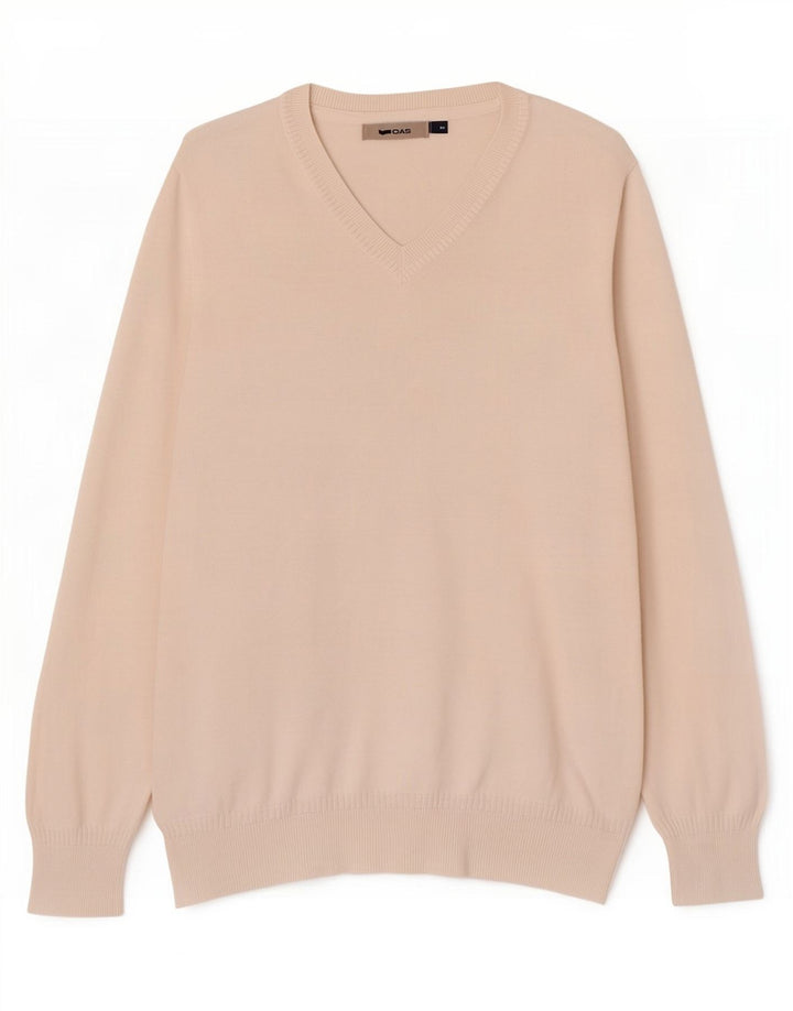 Gas Mens V-Neck Jumper Sweater Small White