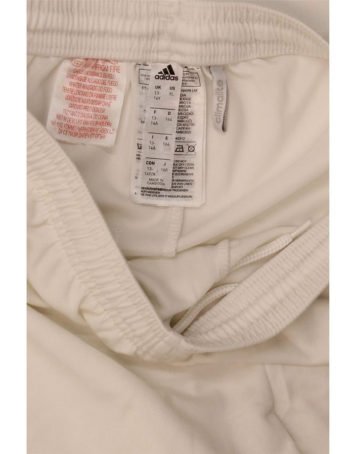 Adidas Boys Climalite Sport Shorts 13-14 Years White Polyester