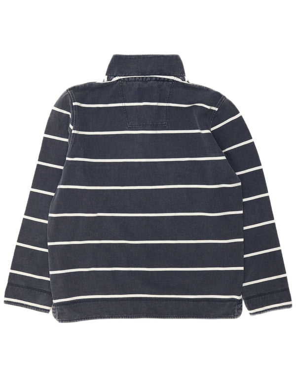 Crew Clothing Mens Zip Neck Sweatshirt Jumper Large Navy Blue Striped